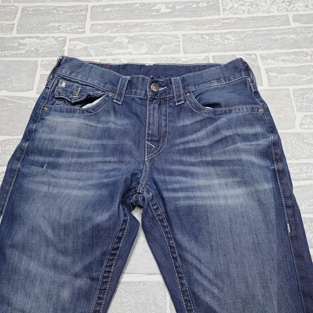 True Religion Jeans Size 33 Section Slim Western‎ Flap Pockets Blue Denim Pants